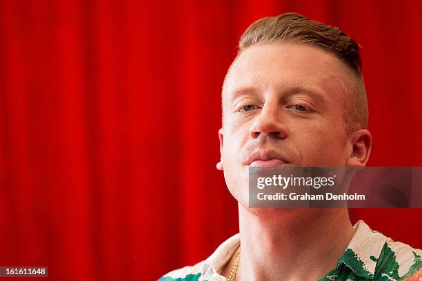 Ben Haggerty aka Macklemore performs live at Nova's Red Room at The Cullen Hotel on February 13, 2013 in Melbourne, Australia.