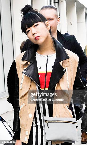 Susie Bubble seen leaving the Rodarte show on February 12, 2013 in New York City.