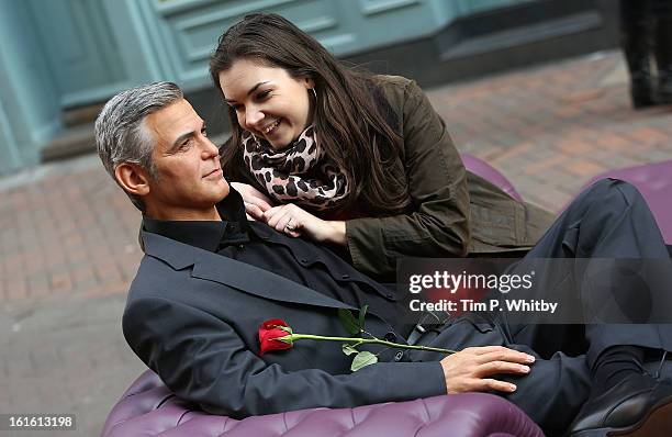 Madame Tussauds launch the new George Clooney waxwork ahead of Valentine's Day at Carnaby Street on February 13, 2013 in London, England.