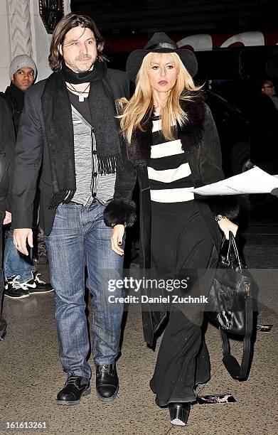 Rodger Berman and Rachel Zoe seen arriving to the Oscar de la Renta show on February 12, 2013 in New York City.