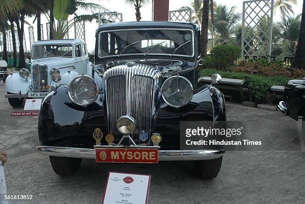 Dailmer 1946 DE 27 Vintage car taking part in Third Cartier Travel With Style Concours D’Elegance Vintage car show at 2013 Taj Lands End on February...