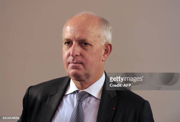 The chairman of the Supervisory Board of French auto giant PSA Peugeot Citroen, Thierry Peugeot, attends on February 13, 2013 in Paris the...