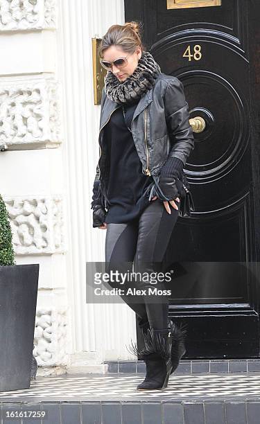Kelly Brook Seen Shopping In Central London on February 13, 2013 in London, England.