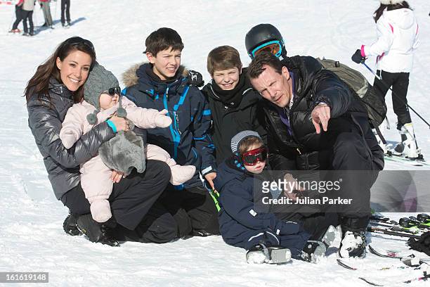 Prince Joachim and Princess Marie of Denmark pose with their children Princess Athena and Prince Henrik and Prince Joachim's two sons Prince Nikolai...