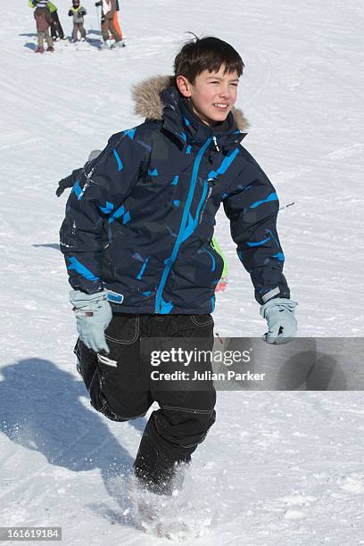 Prince Joachim of Denmark's son Prince Nikolai poses during his family's annual skiing holiday on February 13, 2013 in Villars-sur-Ollon, Switzerland.