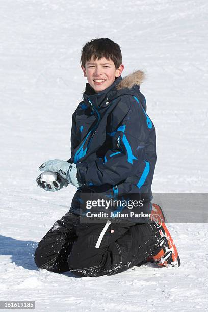 Prince Joachim of Denmark's son Prince Nikolai poses during his family's annual skiing holiday on February 13, 2013 in Villars-sur-Ollon, Switzerland.