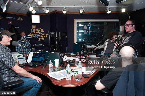 Andrew Dice Clay visits the Opie & Anthony Show at SiriusXM Studios on February 13, 2013 in New York City.