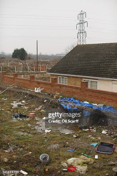 Rubbish is discarded on the portion of the Dale Farm traveller's camp which was cleared of residents and structures by Basildon Council on February...