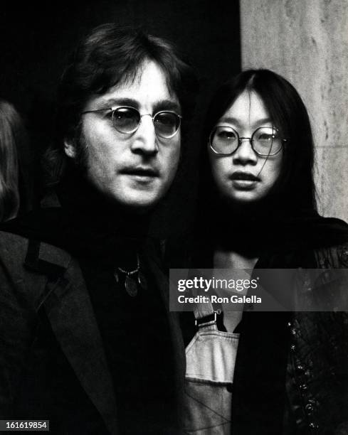 John Lennon and May Pang at the Jim Stacey Benefit at Century Plaza Hotel in Los Angeles, California, March 24, 1974.