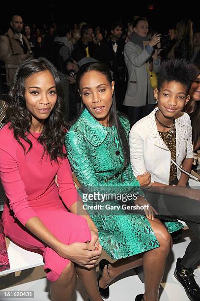 Zoe Saldana, Jada Pinkett Smith and Willow Smith attend Michael Kors during Fall 2013 Mercedes-Benz Fashion Week at The Theatre at Lincoln Center on...