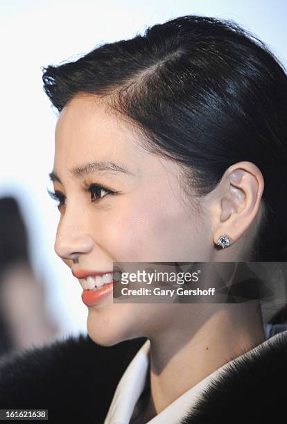 Actress Angelababy attends Michael Kors during Fall 2013 Mercedes-Benz Fashion Week at The Theatre at Lincoln Center on February 13, 2013 in New York...