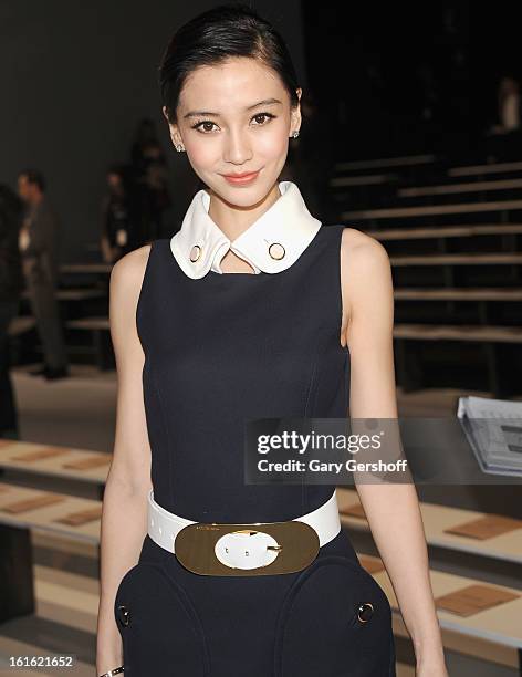 Actress Angelababy attends Michael Kors during Fall 2013 Mercedes-Benz Fashion Week at The Theatre at Lincoln Center on February 13, 2013 in New York...