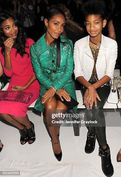 Actress Jada Pinkett Smith and daughter Willow Smith front row during the Michael Kors Fall 2013 Mercedes-Benz Fashion Show at The Theater at Lincoln...