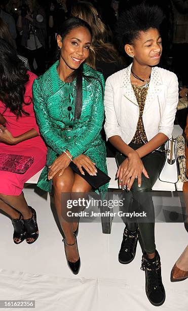Actress Jada Pinkett Smith and daughter Willow Smith front row during the Michael Kors Fall 2013 Mercedes-Benz Fashion Show at The Theater at Lincoln...
