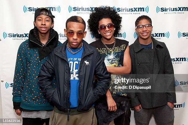 Ray Ray, Prodigy, Princeton, and Roc Royal of Mindless Behavior visit SiriusXM Studios on February 13, 2013 in New York City.