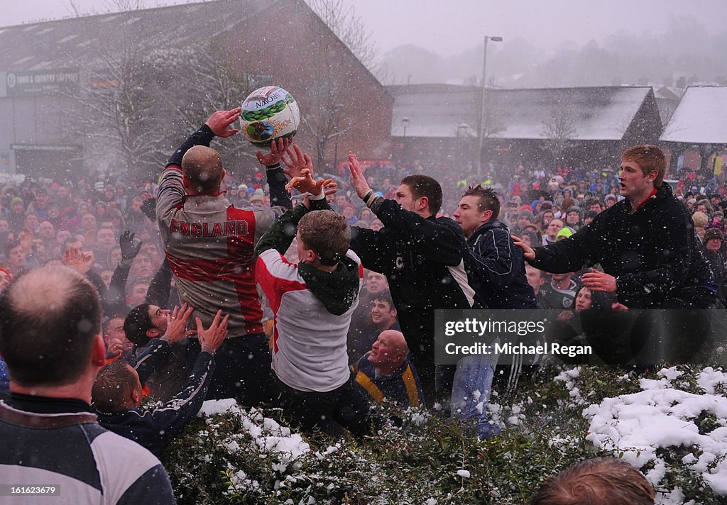 Enthusiasts Participate In The Royal Shrovetide Football