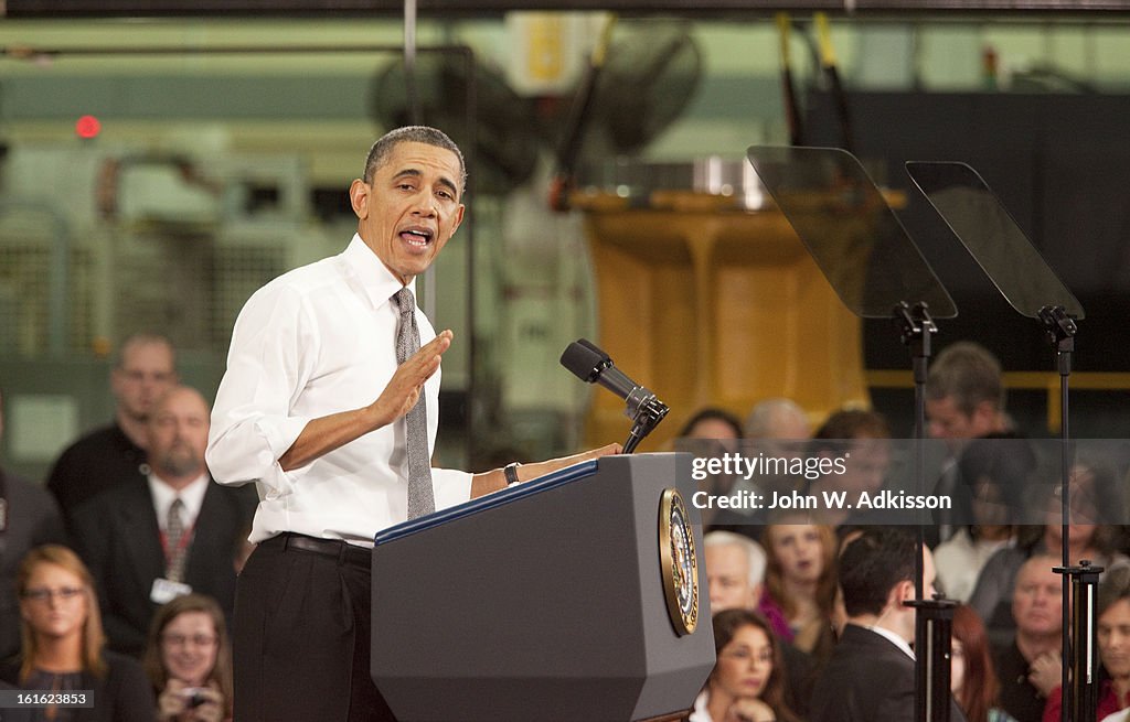 President Obama Speaks On The Economy At A North Carolina Manufacturing Plant