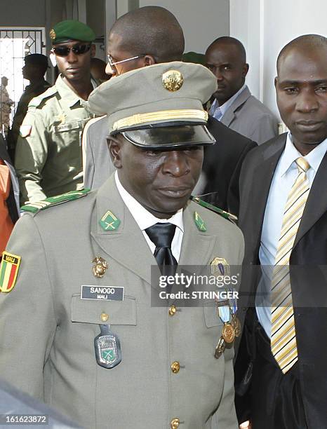 Malian captain Amadou Haya Sanogo , head of the coup forces that overthrew Malian President Amadou Toumani Toure in 2012, arrives for an official...