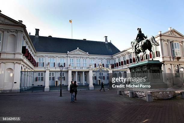 General view of the Noordeinde Palace where future King Willem Alexander will be working after his coronation on February 13, 2013 in The Hague,...
