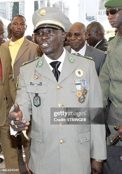 Malian captain Amadou Haya Sanogo , head of the coup forces that overthrew Malian President Amadou Toumani Toure in 2012, arrives for an official...