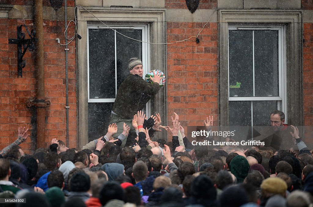 Enthusiasts Participate In The Royal Shrovetide Football