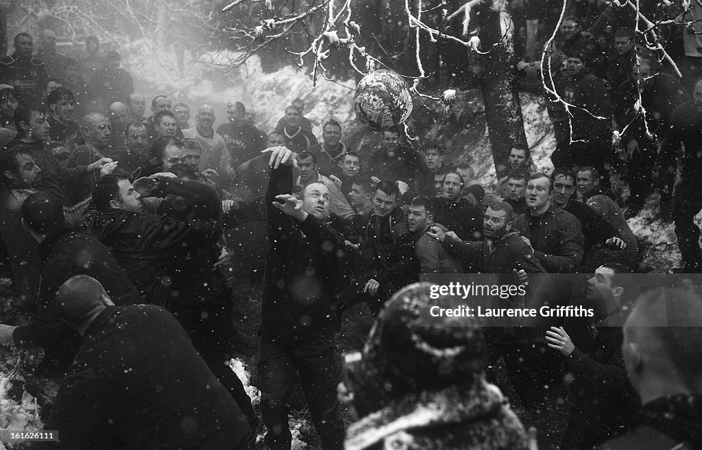 Enthusiasts Participate In The Royal Shrovetide Football