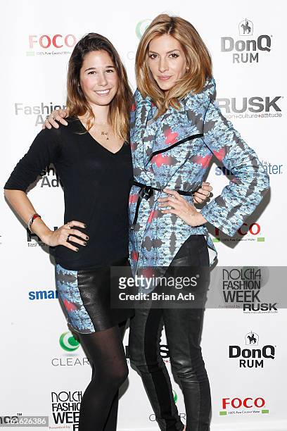 Designer Tess Johnson and actress Dawn Olivieri attend Nolcha Fashion Week New York 2013 presented by RUSK at Pier 59 Studios on February 13, 2013 in...