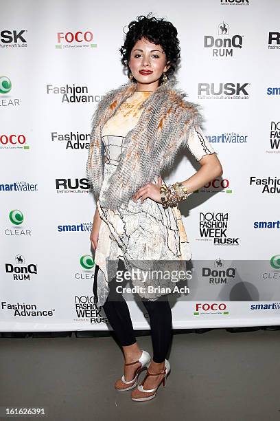 Ambassador for Fashion Hope Zara Durrani attends Nolcha Fashion Week New York 2013 presented by RUSK at Pier 59 Studios on February 13, 2013 in New...