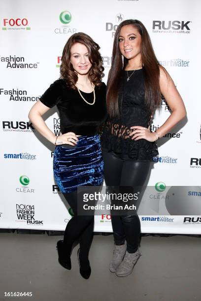 Personalities Briella Calafiore and Sammi "Sweetheart" Giancola attend Nolcha Fashion Week New York 2013 presented by RUSK at Pier 59 Studios on...