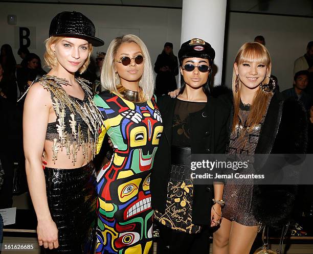 Leigh Lezark, actress/singer Kat Graham, singer Natalia Kills and singer CL 2ne1 attend the Jeremy Scott fall 2013 fashion show during MADE fashion...