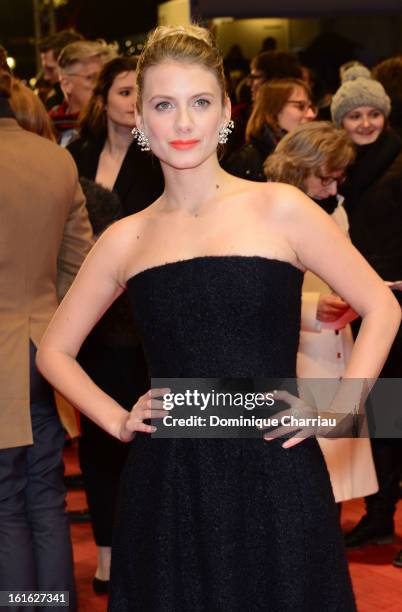 Actress Melanie Laurent attends the 'Night Train to Lisbon' Premiere during the 63rd Berlinale International Film Festival at the Berlinale Palast on...