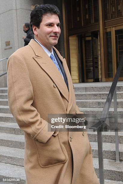 Steven Fortuna, co-founder and former managing director at S2 Capital LLC in Boston, leaves federal court following his sentencing in New York, U.S.,...