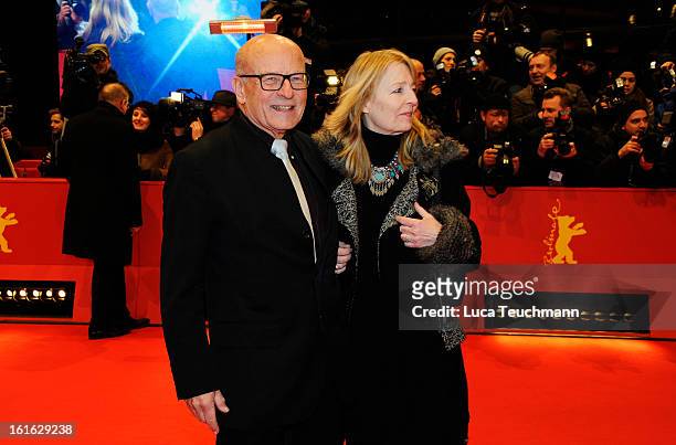 Director Volker Schloendorff and his wife Angelika Schloendorff attend the 'Night Train to Lisbon' Premiere during the 63rd Berlinale International...