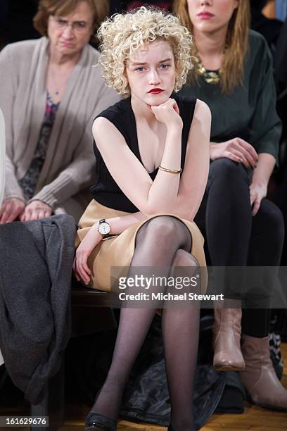 Actress Julia Garner attends Philosophy By Natalie Ratabesi during fall 2013 Mercedes-Benz Fashion Week on February 13, 2013 in New York City.