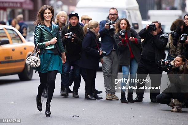 Model Hanneli Mustaparta attends Philosophy By Natalie Ratabesi during fall 2013 Mercedes-Benz Fashion Week on February 13, 2013 in New York City.