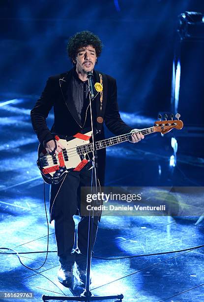 Max Gazze attends the second night of the 63rd Sanremo Song Festival at the Ariston Theatre on February 13, 2013 in Sanremo, Italy.