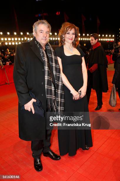 Markus Imboden and Martina Gedeck attend the 'Night Train To Lisbon' Premiere - BMW at the 63rd Berlinale International Film Festival at Berlinale...