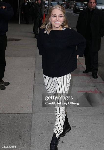 Actress Anna Sofia Robb arrives to "Late Show with David Letterman" at Ed Sullivan Theater on February 13, 2013 in New York City.