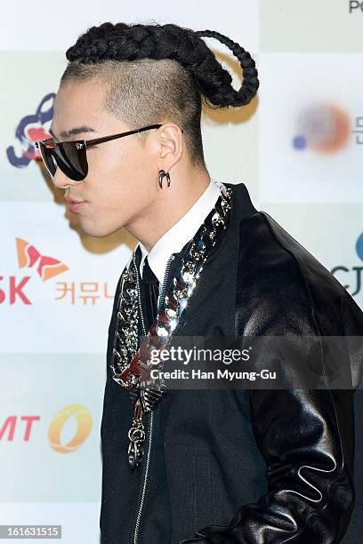 Taeyang of South Korean boy band Bigbang attends during the 2nd Gaon Chart K-POP Awards at Olympic Hall on February 13, 2013 in Seoul, South Korea.