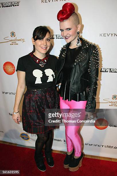 Designer Stacy Igel and Eryn Woods attend Boy Meets Girl by Stacy Igel the "Invasion Collections" Fashion Show at STYLE360 presented by Conair...