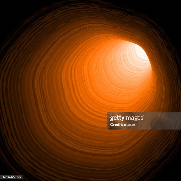 orange red cave, bright light. turning up right. 3d vector - bright future stock illustrations