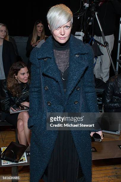 Kate Lanphear , Style director of T: The New York Times Style Magazine attends Philosophy By Natalie Ratabesi during fall 2013 Mercedes-Benz Fashion...