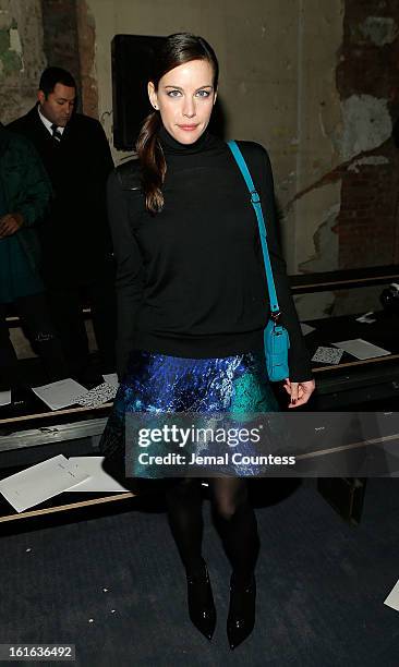 Actress Liv Tyler attends the Proenza Schouler fall 2013 fashion show during Mercedes-Benz Fashion Week on February 13, 2013 in New York City.