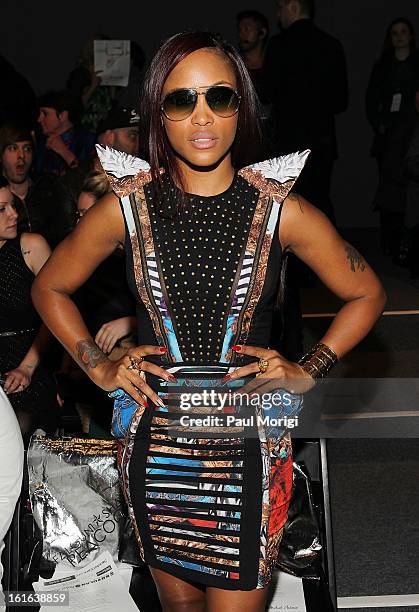 Eve Jeffers attends Falguni & Shane Peacock during Fall 2013 Mercedes-Benz Fashion Week at The Studio at Lincoln Center on February 13, 2013 in New...