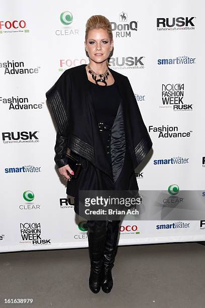 Actress Carrie Keagan attends Nolcha Fashion Week New York 2013 presented by RUSK at Pier 59 Studios on February 13, 2013 in New York City.
