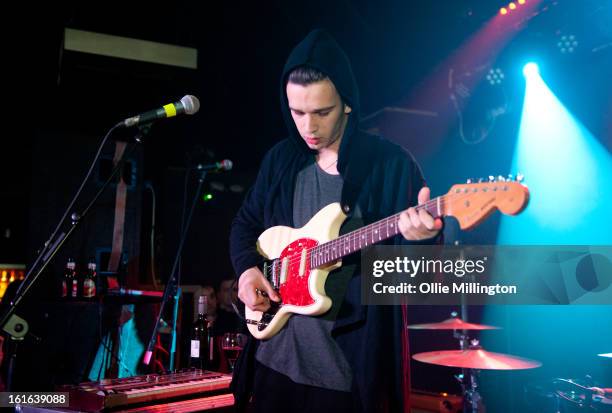 Matthew Healy of The 1975 performs on stage at The Bodega Social Club on February 13, 2013 in Nottingham, England.