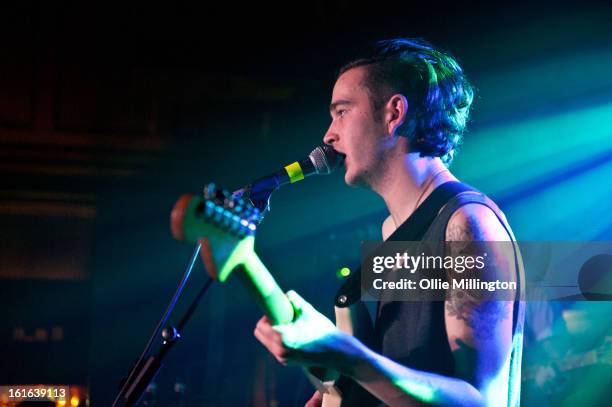 Matthew Healy of The 1975 performs on stage at The Bodega Social Club on February 13, 2013 in Nottingham, England.
