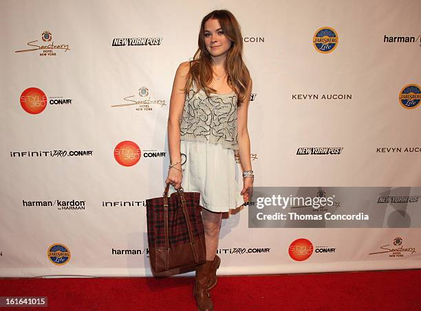 Actress Lenay Dunn attends Voz and Maison de LaCour Fashion Show at STYLE360 presented by Conair Fashion Pavilion on February 13, 2013 in New York...