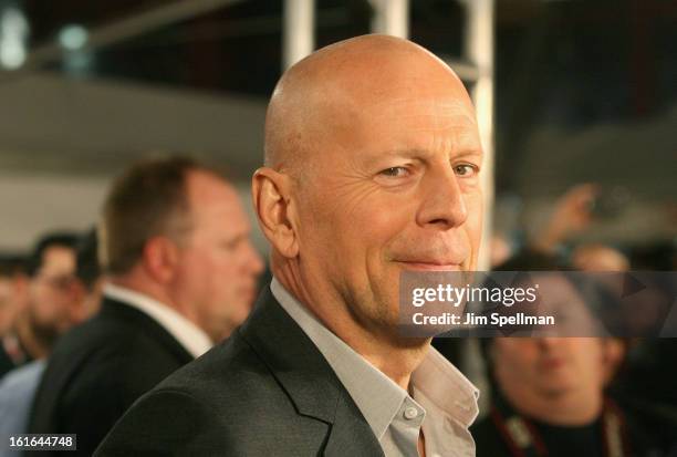 Actor Bruce Willis attends the "A Good Day To Die Hard" Fan Celebration at AMC Empire on February 13, 2013 in New York City.