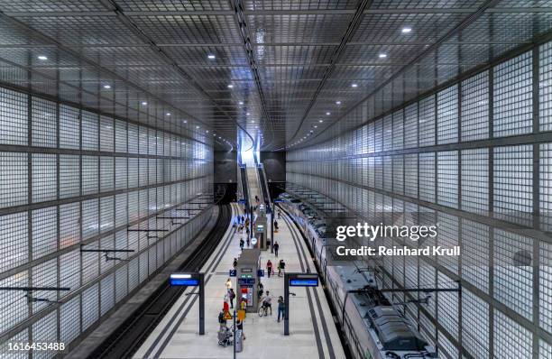 high angle view of modern underground station - saxony stock pictures, royalty-free photos & images